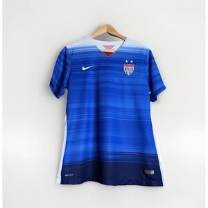 Nike Authentic Dri-Fit Women's Size L US Soccer 2015 World Cup Jersey Blue